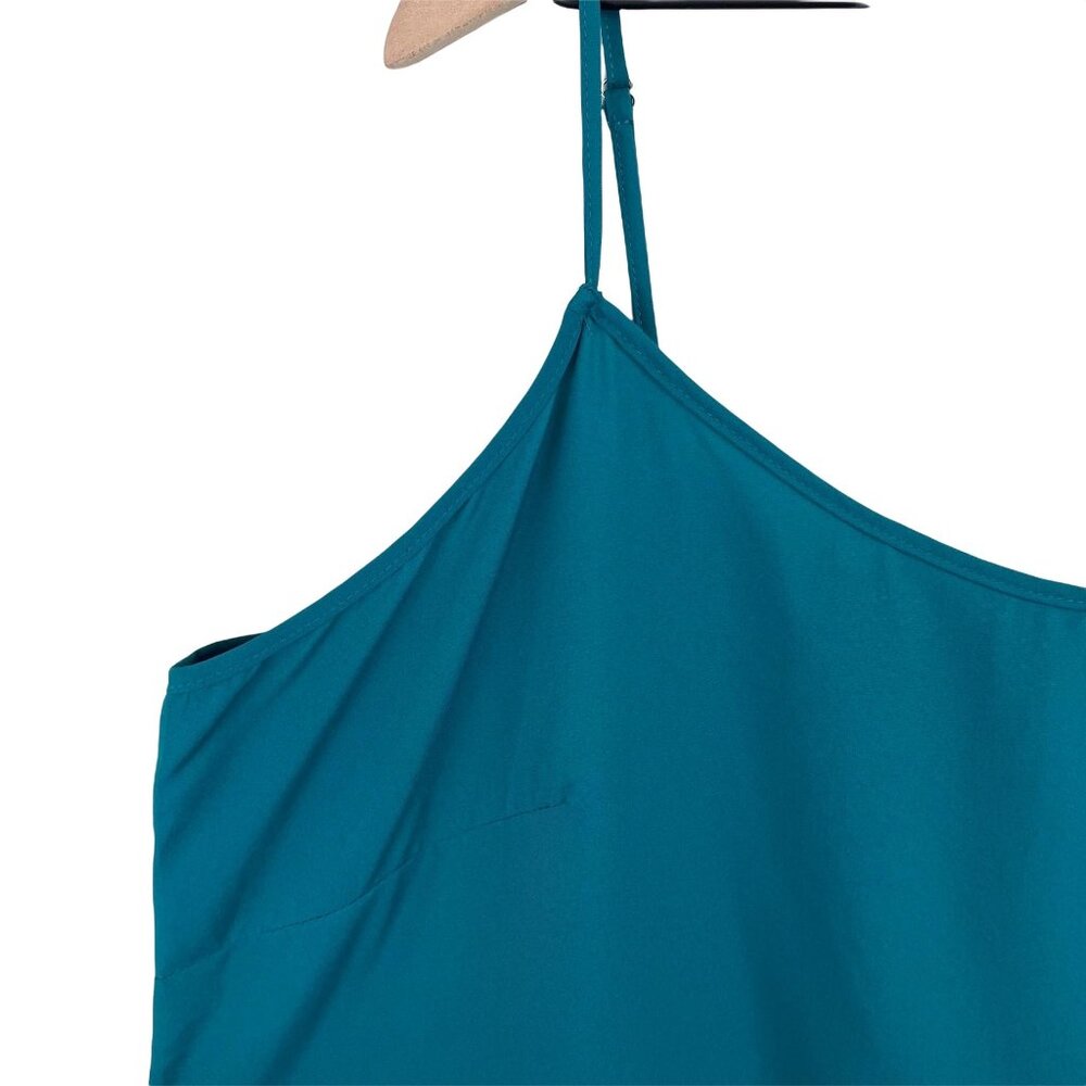 Brandless teal aqua green sleeveless spaghetti strap cami slip dress one size - Picture 6 of 8